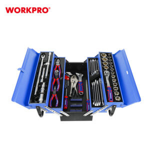 TOOL SET WITH 5-TRAY CANTILEVER TOOLBOX 93PC WORKPRO