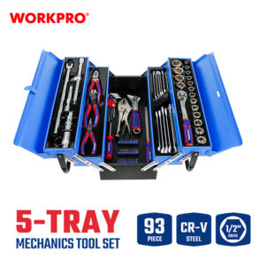 TOOL SET WITH 5-TRAY CANTILEVER TOOLBOX 93PC WORKPRO - Image 3