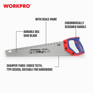 HAND SAW, 7TPI 450MM (18") SK5 WORKPRO - Image 4