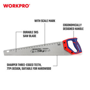 HAND SAW, 7TPI 500MM (20") SK5 WORKPRO - Image 5