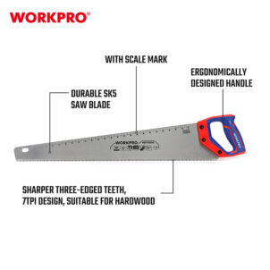 HAND SAW, 7TPI 600MM (24") SK5 WORKPRO - Image 3