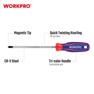 PHILLIPS SCREWDRIVER WITH TRI-COLOR HANDLE, PH2X200MM CR-V WORKPRO - Image 6