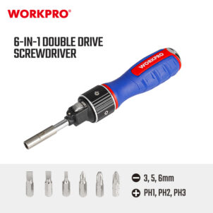 DOUBLE DRIVE FULL SIZE SCREWDRIVER  6-IN-1 WORKPRO - Image 2