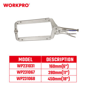 C-CLAMP LOCKING PLIERS WITH SWIVEL PADS 280MM (11") WORKPRO - Image 5