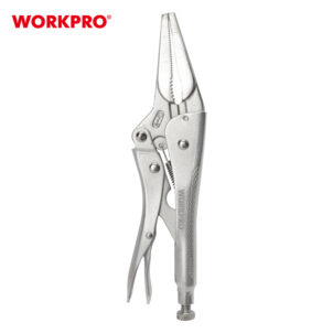 LONG NOSE STRAIGHT JAW LOCKING PLIERS 230MM (9") CR-V WORKPRO