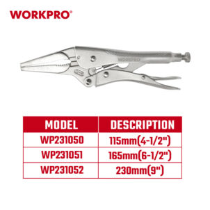 LONG NOSE STRAIGHT JAW LOCKING PLIERS 165MM (6-1/2") CR-V WORKPRO - Image 6