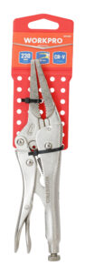 LONG NOSE STRAIGHT JAW LOCKING PLIERS 230MM (9") CR-V WORKPRO - Image 3
