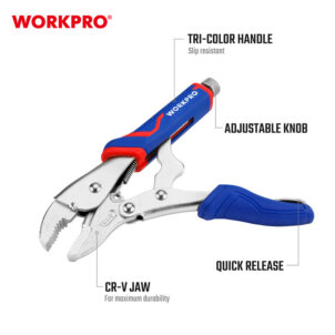 CURVED JAW LOCKING PLIERS 250MM (10") CR-V WORKPRO - Image 4