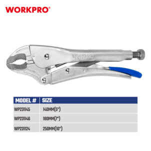 CURVED JAW LOCKING PLIERS 180MM (7") CR-MO WORKPRO - Image 4