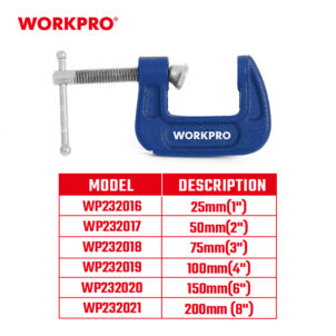 C-CLAMP 150MM (6") WORKPRO - Image 2