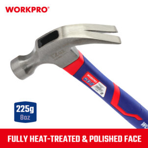 CURVED CLAW HAMMER WITH FIBERGLASS HANDLE 450G (450G (16OZ)) WORKPRO - Image 2