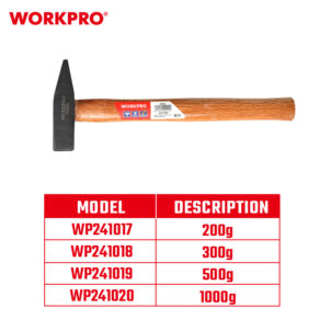 MACHINIST HAMMER WITH WOOD HANDLE 500G WORKPRO - Image 6