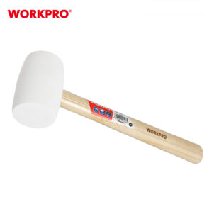 RUBBER MALLET WITH WOOD HANDLE(WHITE) 450G (16OZ) WORKPRO - Image 4