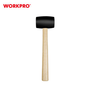 RUBBER MALLET WITH WOOD HANDLE(BLACK) 450G (16OZ) WORKPRO - Image 2