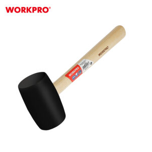 RUBBER MALLET WITH WOOD HANDLE(BLACK) 450G (16OZ) WORKPRO - Image 3