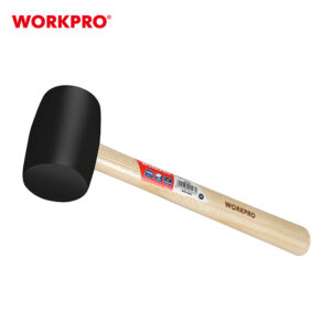 RUBBER MALLET WITH WOOD HANDLE(BLACK) 450G (16OZ) WORKPRO - Image 4