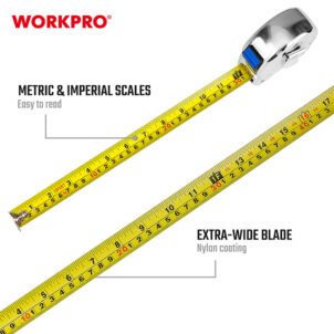 CHROME TAPE MEASURE 8M(26FT) X25MM WORKPRO - Image 2