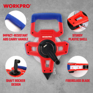 OPEN REEL FIBERGLASS LONG TAPE RULER 100M WORKPRO - Image 4