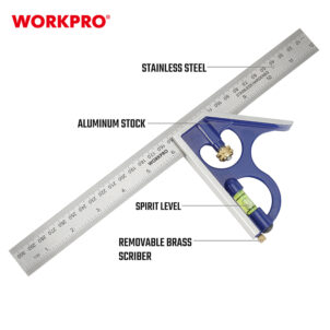 ALUMINUM COMBINATION SQUARE 300MM (12") WORKPRO - Image 5