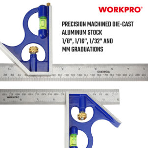 ALUMINUM COMBINATION SQUARE 300MM (12") WORKPRO - Image 4