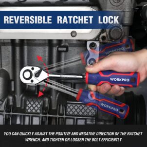 DR. QUICK -RELEASE RATCHET HANDLE,72T 3/8" WORKPRO - Image 2