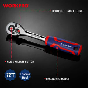 DR. QUICK -RELEASE RATCHET HANDLE,72T 3/8" WORKPRO - Image 13