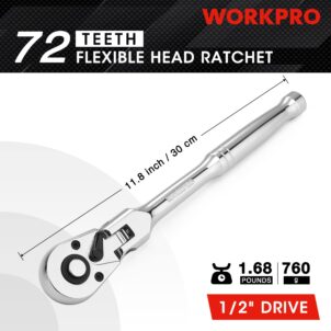 DRIVE FLEX HEAD RATCHET HANDLE 1/2" WORKPRO - Image 2