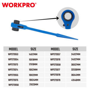SHARP TAIL DOUBLE SOCKET RATCHET WRENCH 36X41MM WORKPRO - Image 6