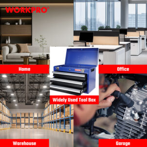 THREE DRAWER TOOLBOX, 51X26.5X35CM WORKPRO - Image 2