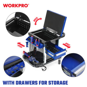 HEAVY DUTY WORKSHOP CREEPER SEAT WITH DRAWERS WORKPRO - Image 3