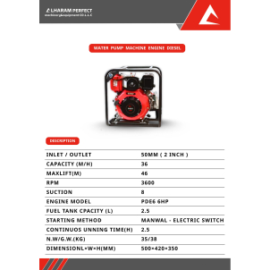 Water Pump with Diesel Engine 2 inches (PERFECT) - Image 2